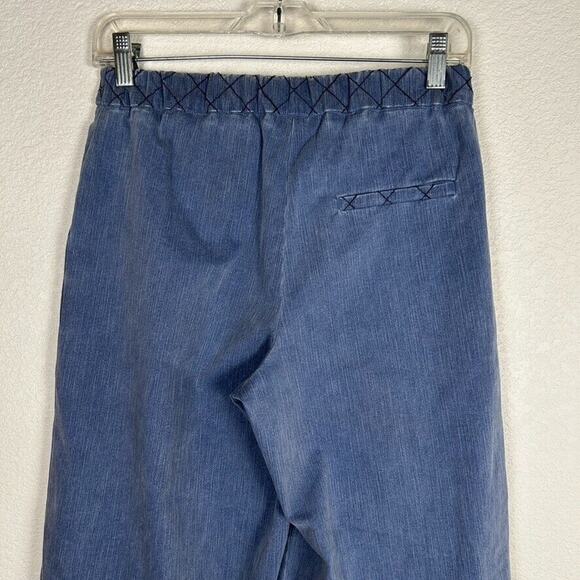 Corey Womens Sz 0 stretch denim pleated front cropped wide leg pants comfort - Picture 4 of 9